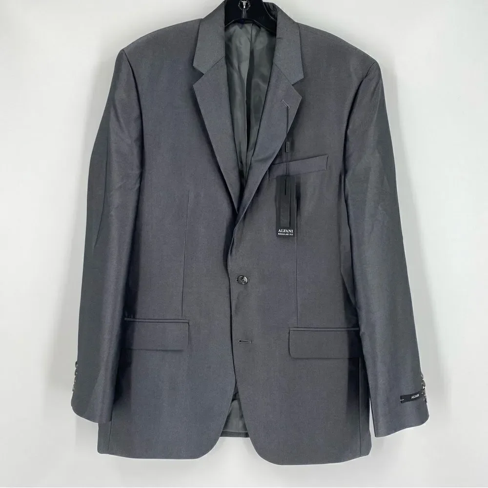 Alfani Men’s Regular Fit Gray 2 Button Suit Jacket size 40L